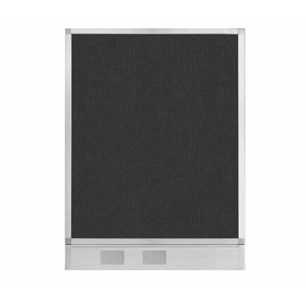 Versare Hush Panel Configurable Cubicle Partition 3' x 4' Black Fabric w/ Cable Channel 1855302 - main
